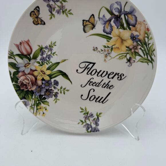 Set of 4 Salad Plates Flowers Feed the Soul By Lily Creek - Picture 7 of 8